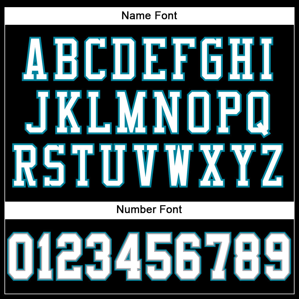 Custom Black White-Teal Mesh Authentic Football Jersey - Sky-Custom