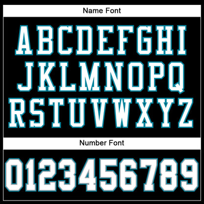 Custom Black White-Teal Mesh Authentic Football Jersey - Sky-Custom