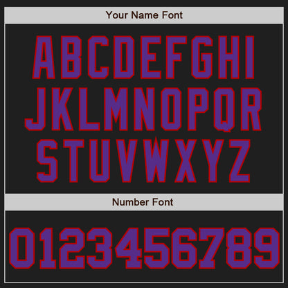 Custom Black Gray Pinstripe Purple-Red Authentic Baseball Jersey - Sky-Custom