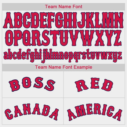 Custom White Red-Navy Baseball Jersey - Sky-Custom