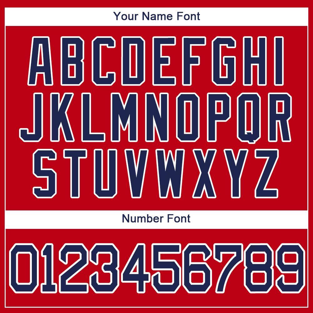 Custom Red Navy-White Baseball Jersey - Sky-Custom