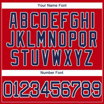 Custom Red Navy-White Baseball Jersey - Sky-Custom