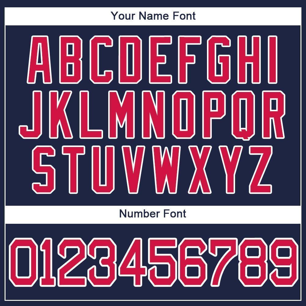 Custom Navy Red-White Baseball Jersey - Sky-Custom