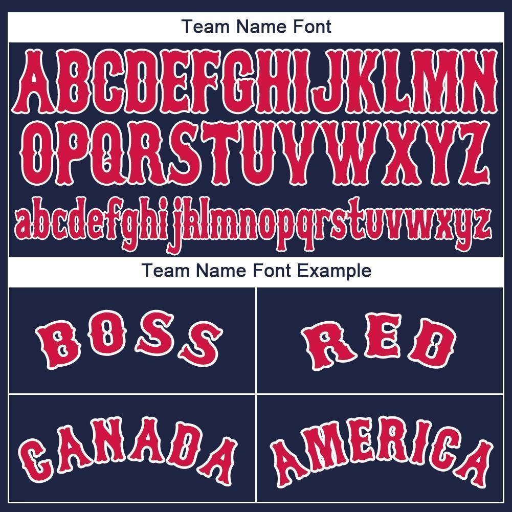 Custom Navy Red-White Baseball Jersey - Sky-Custom
