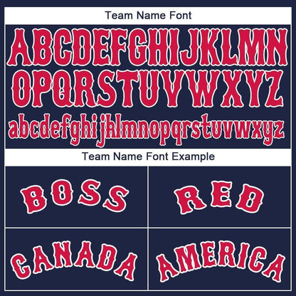 Custom Navy Red-White Baseball Jersey - Sky-Custom