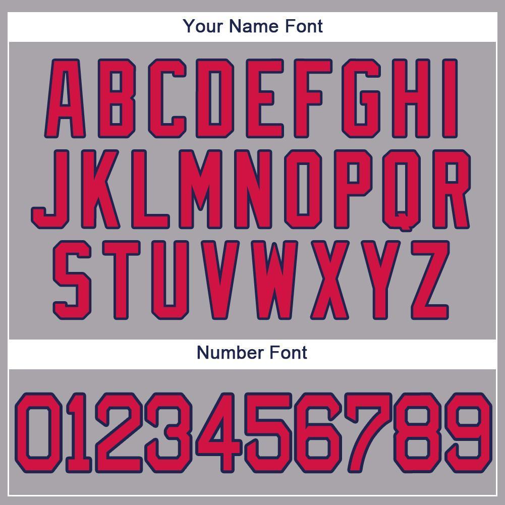 Custom Gray Red-Navy Baseball Jersey - Sky-Custom