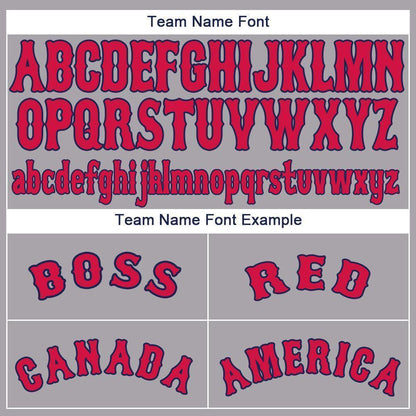 Custom Gray Red-Navy Baseball Jersey - Sky-Custom