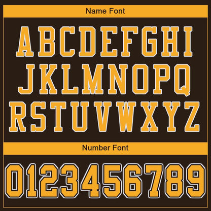 Custom Brown Gold-White Mesh Authentic Football Jersey - Sky-Custom