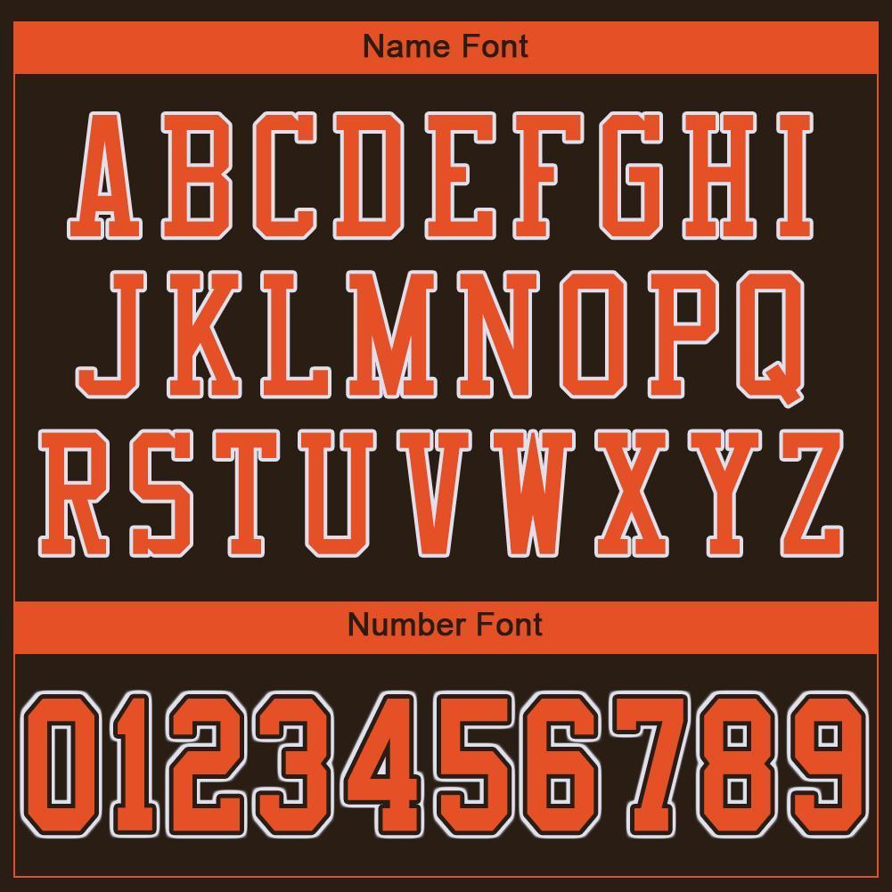 Custom Brown Orange-White Mesh Authentic Football Jersey - Sky-Custom