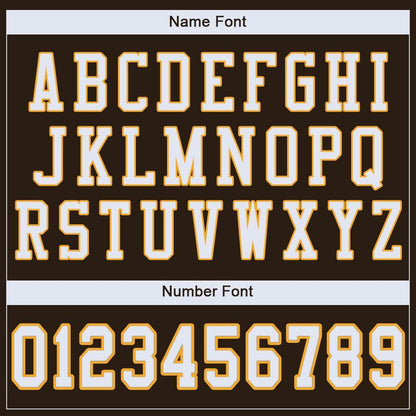 Custom Brown White-Gold Mesh Authentic Football Jersey - Sky-Custom