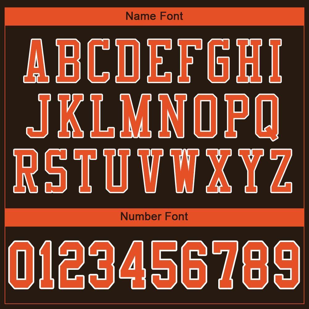 Custom Brown Orange-White Mesh Authentic Football Jersey - Sky-Custom