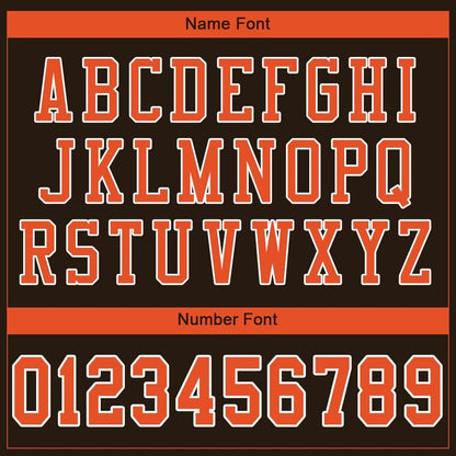Custom Brown Orange-White Mesh Authentic Football Jersey - Sky-Custom