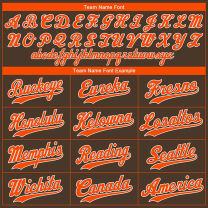 Custom Brown Orange-White Authentic Baseball Jersey - Sky-Custom