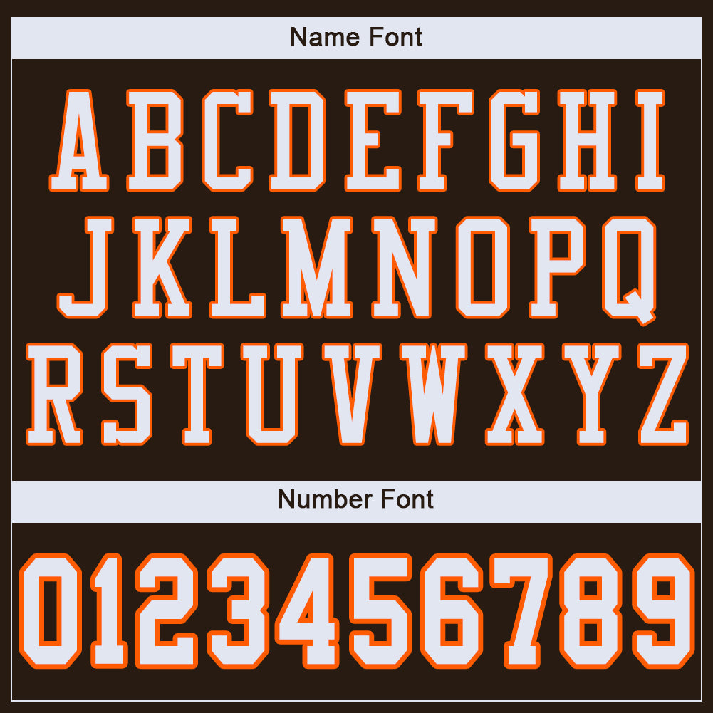 Custom Brown White-Orange Mesh Authentic Football Jersey - Sky-Custom