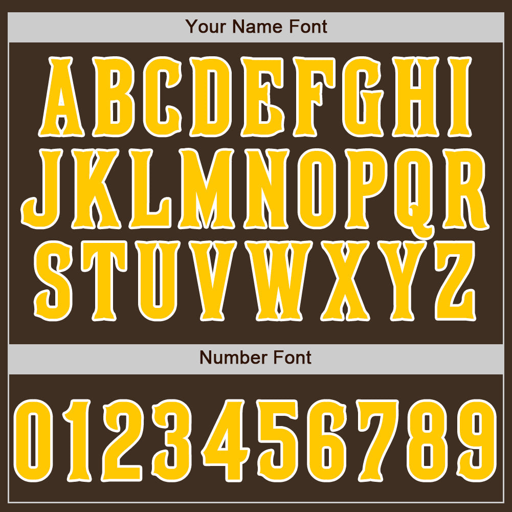 Custom Brown Gold-White Authentic Baseball Jersey - Sky-Custom
