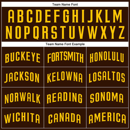 Custom Brown Gold Authentic Baseball Jersey - Sky-Custom