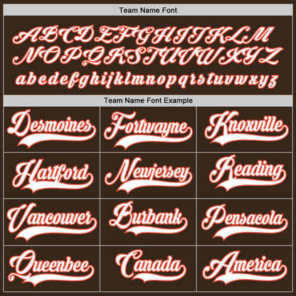 Custom Brown White-Orange Hockey Jersey - Sky-Custom