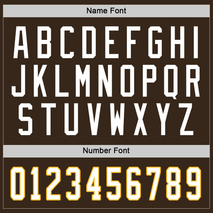 Custom Brown White-Gold Hockey Jersey - Sky-Custom