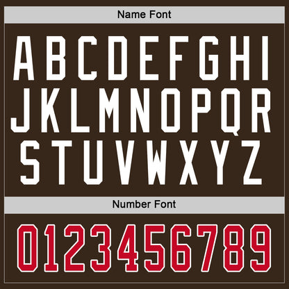 Custom Brown Red-White Hockey Jersey - Sky-Custom