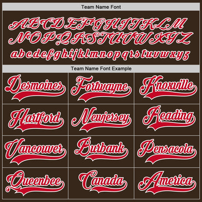 Custom Brown Red-White Hockey Jersey - Sky-Custom