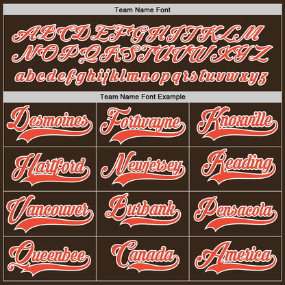 Custom Brown Orange-White Hockey Jersey - Sky-Custom