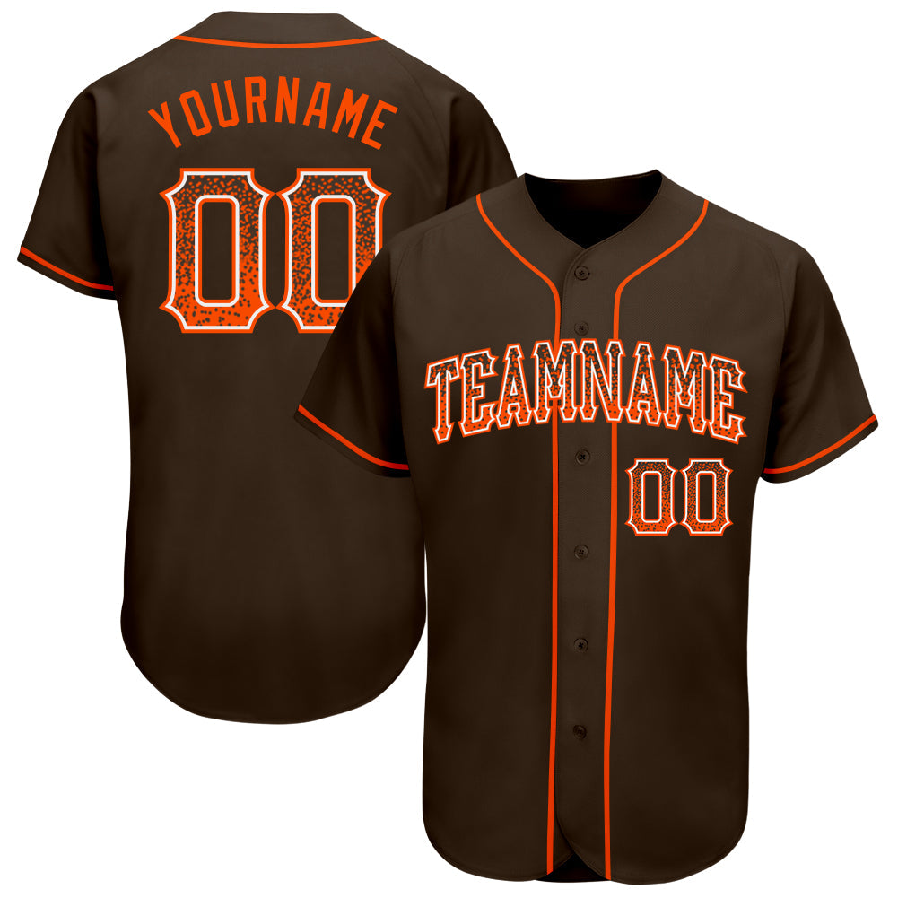 Custom Brown Orange-White Authentic Drift Fashion Baseball Jersey - Sky-Custom
