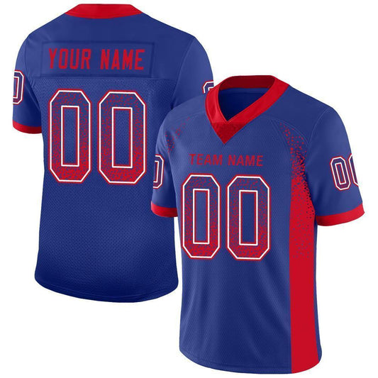 Custom Royal Red-White Mesh Drift Fashion Football Jersey - Sky-Custom