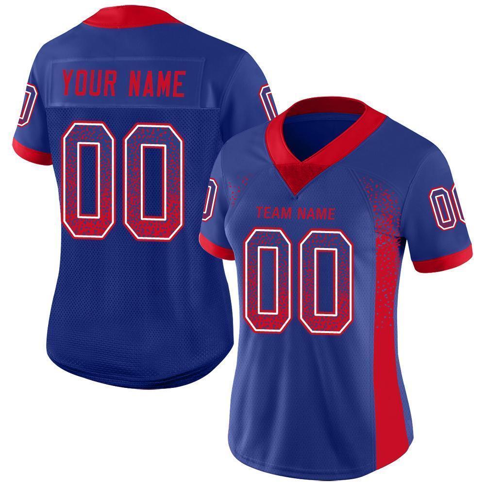 Custom Royal Red-White Mesh Drift Fashion Football Jersey - Sky-Custom