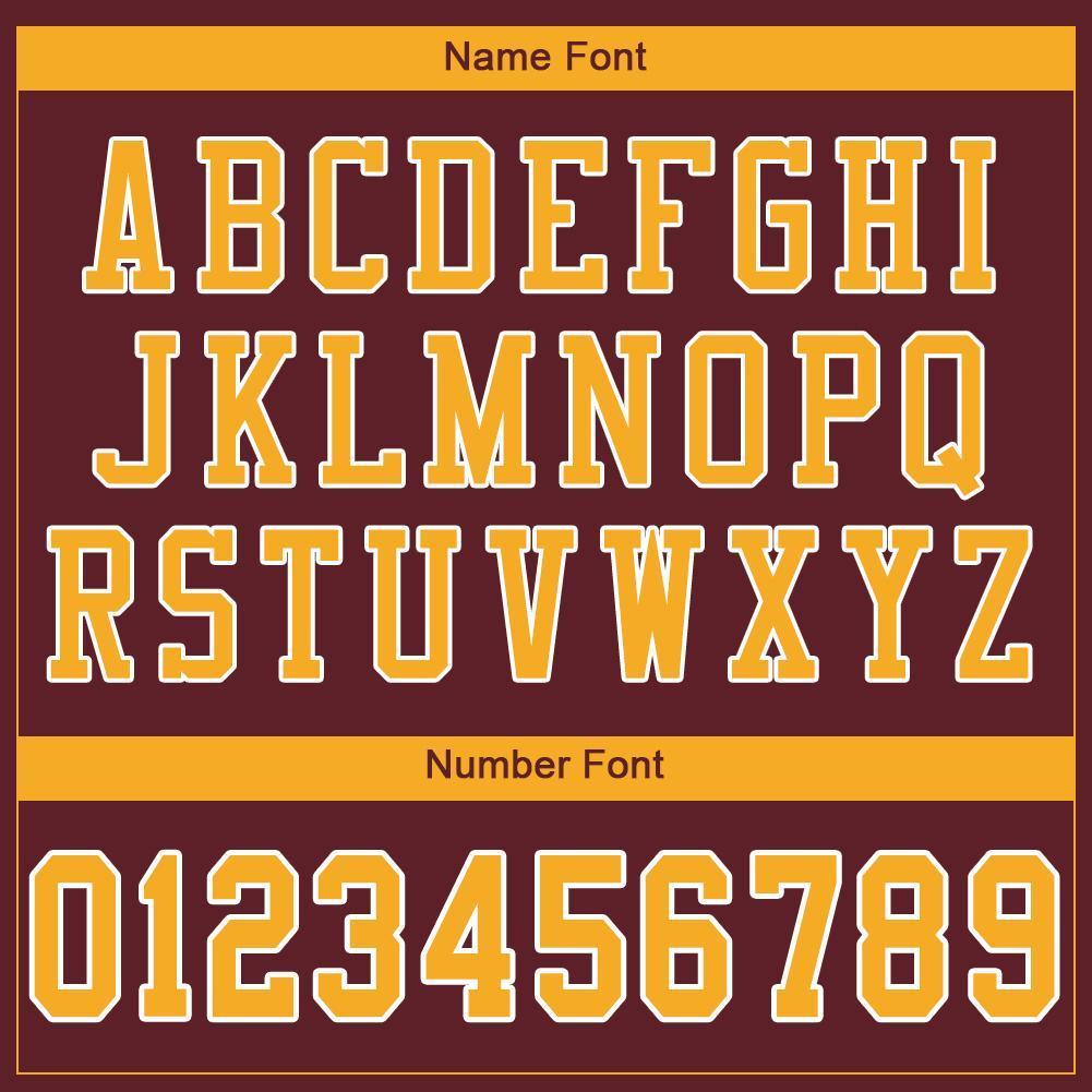 Custom Burgundy Gold-White Mesh Authentic Football Jersey - Sky-Custom