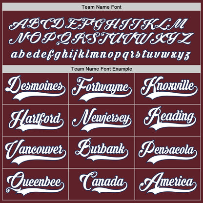 Custom Burgundy White-Navy Hockey Jersey - Sky-Custom