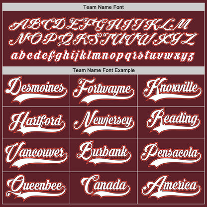 Custom Burgundy White-Orange Hockey Jersey - Sky-Custom
