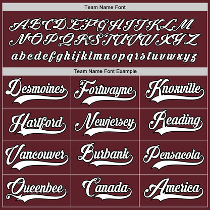 Custom Burgundy White-Black Hockey Jersey - Sky-Custom