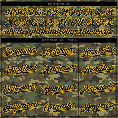 Custom Camo Black-Gold Authentic Salute To Service Baseball Jersey - Sky-Custom