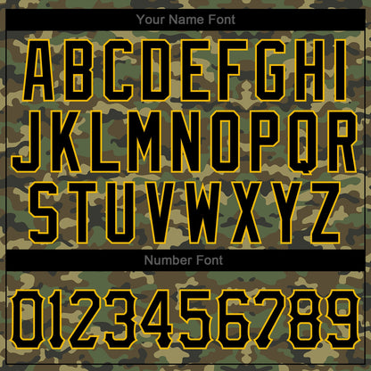 Custom Camo Black-Gold Authentic Salute To Service Baseball Jersey - Sky-Custom