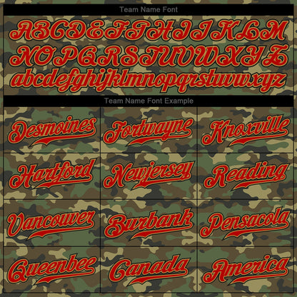 Custom Camo Red-Old Gold Authentic Salute To Service Baseball Jersey - Sky-Custom