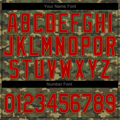 Custom Camo Red-Old Gold Authentic Salute To Service Baseball Jersey - Sky-Custom