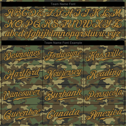 Custom Camo Old Gold-Black Authentic Salute To Service Baseball Jersey - Sky-Custom