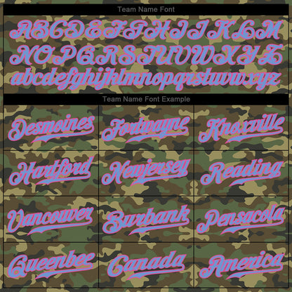 Custom Camo Light Blue-Pink Authentic Salute To Service Baseball Jersey - Sky-Custom
