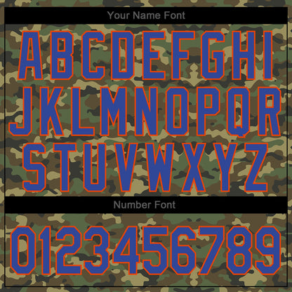 Custom Camo Royal-Orange Authentic Salute To Service Baseball Jersey - Sky-Custom