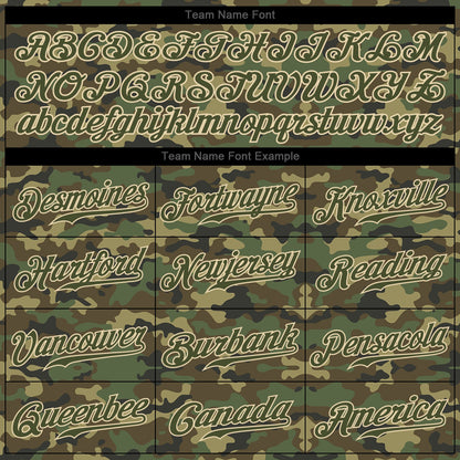 Custom Camo Olive-Cream Authentic Salute To Service Baseball Jersey - Sky-Custom