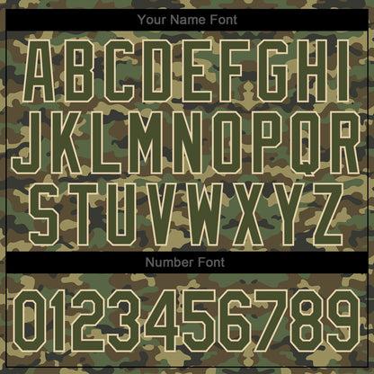 Custom Camo Olive-Cream Authentic Salute To Service Baseball Jersey - Sky-Custom