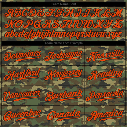 Custom Camo Orange-Black Authentic Salute To Service Baseball Jersey - Sky-Custom