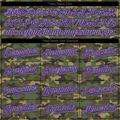 Custom Camo Purple-Black Authentic Salute To Service Baseball Jersey - Sky-Custom