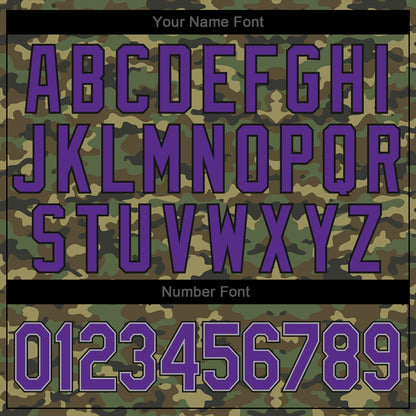 Custom Camo Purple-Black Authentic Salute To Service Baseball Jersey - Sky-Custom