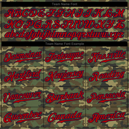 Custom Camo Red-Navy Authentic Salute To Service Baseball Jersey - Sky-Custom