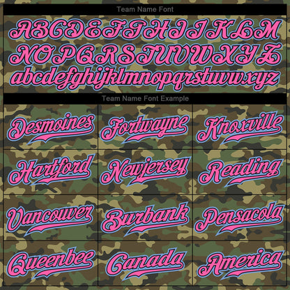 Custom Camo Light Blue-Pink Authentic Salute To Service Baseball Jersey - Sky-Custom