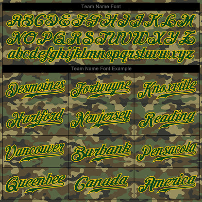 Custom Camo Green-Gold Authentic Salute To Service Baseball Jersey - Sky-Custom