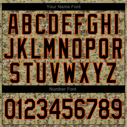 Custom Camo Black-Orange Authentic Salute To Service Baseball Jersey - Sky-Custom