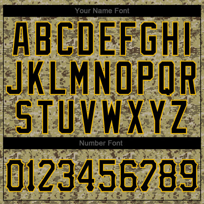 Custom Camo Black-Gold Authentic Salute To Service Baseball Jersey - Sky-Custom