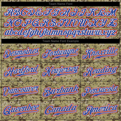 Custom Camo Royal-Red Authentic Salute To Service Baseball Jersey - Sky-Custom